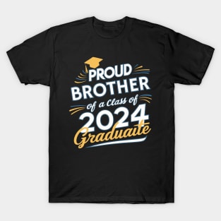 Proud Brother Class Of 2024 Graduation Graduate Men Dad T-Shirt